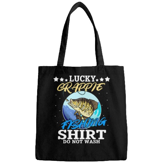 Fishing Lucky Crappie Fishing Do Not Wash Funny Fish Fisherman Fisher Bags
