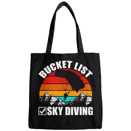 Skydiving Gift vintages Skydiver Skydiving Parachute Bucket List Sky Diving Bags