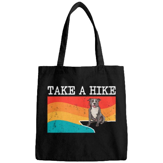Hiking Hiker Funny Take A Hike Staffordshire Bull Terrier Graphic Hike Bags
