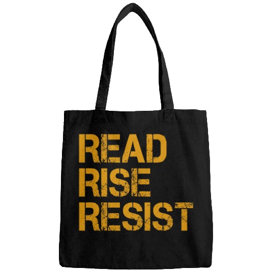 Reading Book Read Rise Resist Book and Writer gift idea Reader Bags
