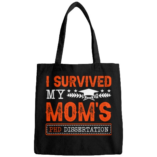Dog Vizsla I Survived My Moms PHD Dissertation Graduation Vizsla Bags