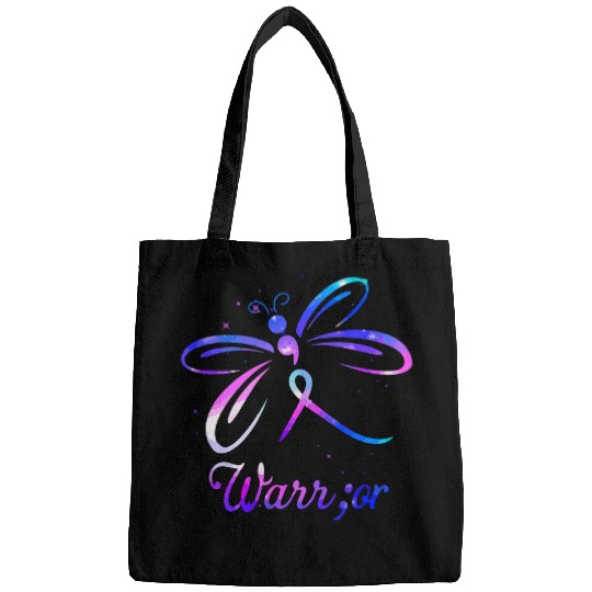 Dragonfly Fan Warrior Semicolon suicides Prevention Awareness 2 Bags