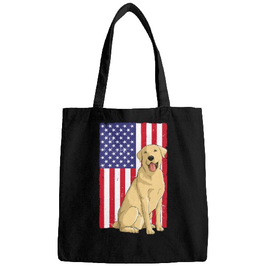 Labrador Lab Dog bests Labrador For Men Women Yellow Lab Dog Retriever US Flag Bags