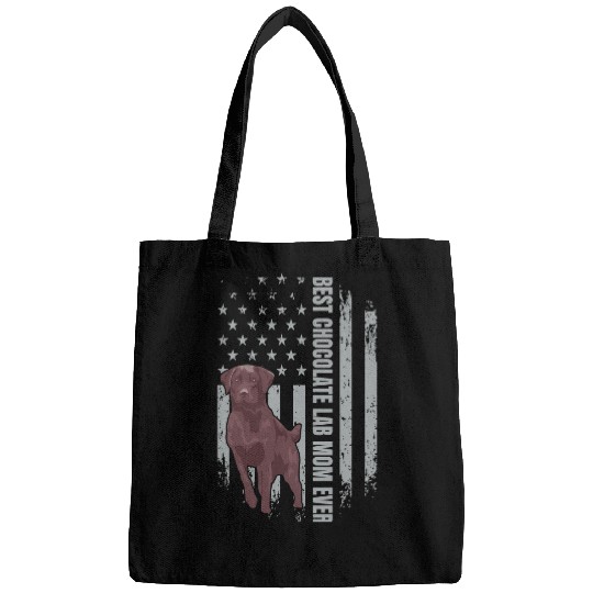 Labrador Lab Dog Chocolate Lab Mom American Flag Brown Labrador Retriever Bags