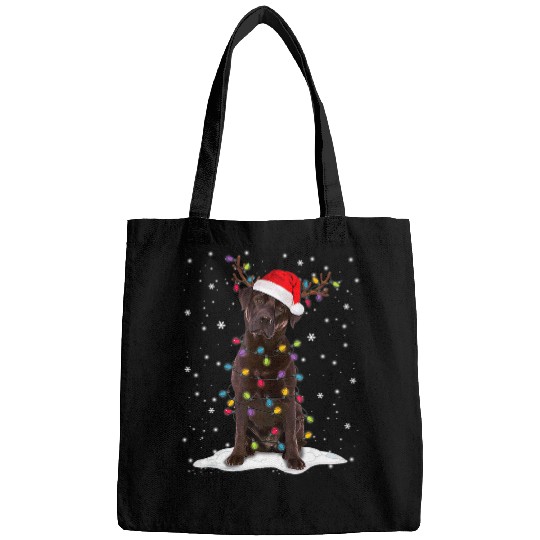 Labrador Lab Dog Chocolate Lab Labrador christmas Tree Light Pajama Dog Xmas Bags