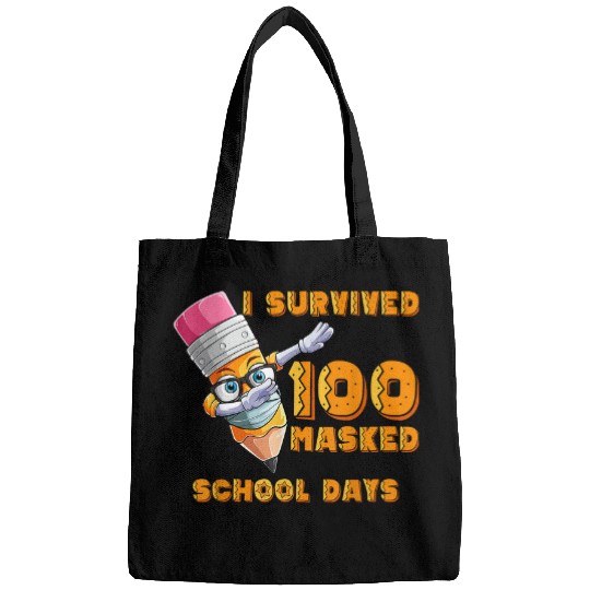 I Survived 100 Masked School Days Smarter  Crayon Bags