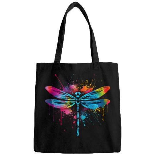 Artistic Colorful Pop Art painted Dragonfly Bags