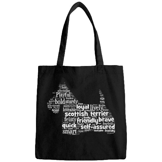 Dog Scottish Terrier Scottie Dog Word Art Dog Lovers Bags