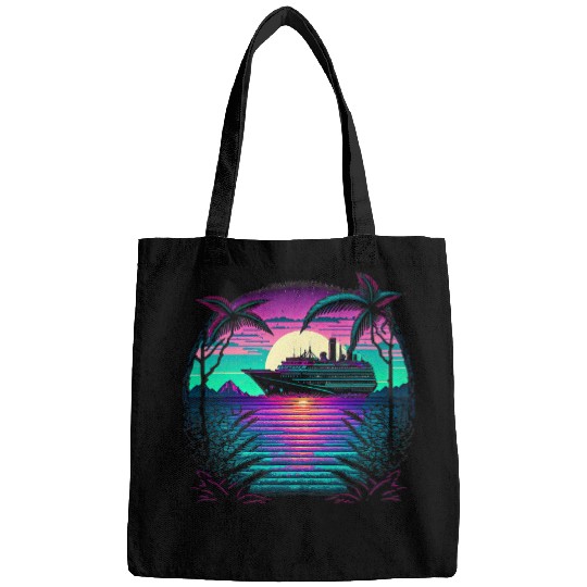 Retro Aesthetic Cruise Ship 1 Bags