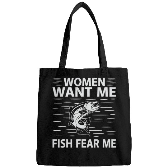 Fishing Mens fishing tee fisherman tee fish fear me women want me 2 Fisher Bags
