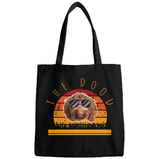 Goldendoodle Retro The Dood Goldendoodle Dog With Sunglass Doodle Dog Doodle Dog Bags