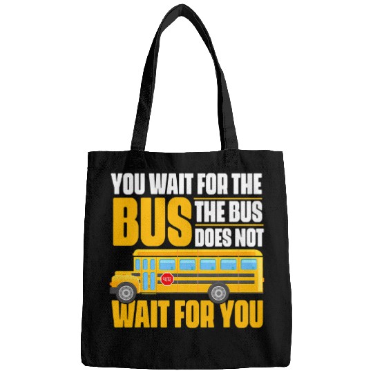 School Bus Driver Student Wait Stop Humor Pastel Rainbow Bags