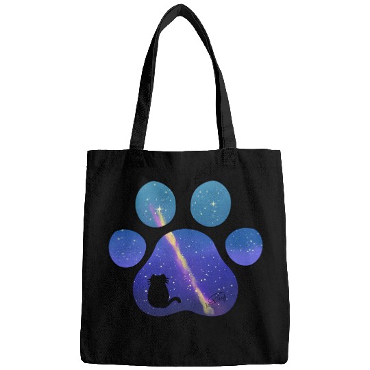 Galaxy Cat Paw Print Bags