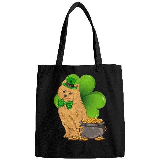 Dog Pomeranian St Patricks Day pomeranian Shamrock Pet Dog Lover Bags
