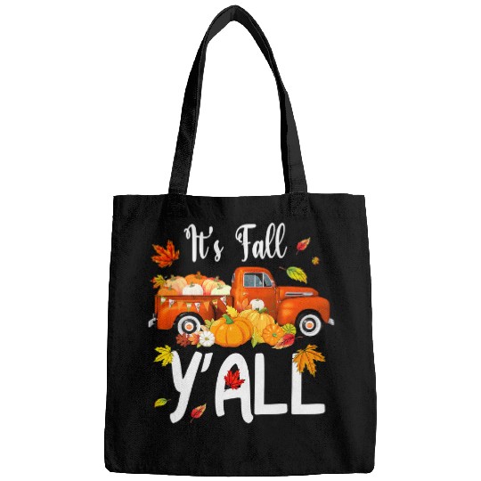 Its Fall Yall Cute Pumpkin Truck Autumn Fall Leaves Season146 Bags