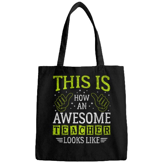 Funny Quote Thumbs Up Awesome Teacher Assistant Bags