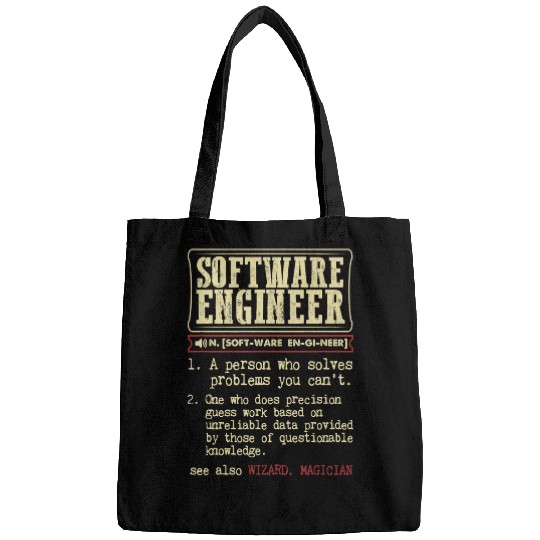 Software Engineer Funny Dictionary Definition Bags