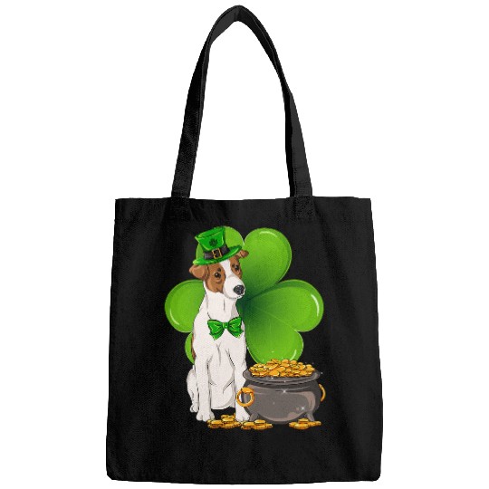 Dog Jack Russell St Patricks Day Jack Russell Terrier Shamrock Pet Dog Lover Bags
