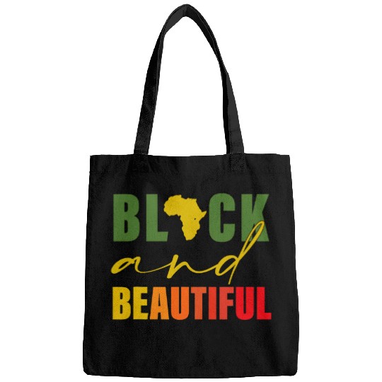 Black And Beautiful Black History Apparel Bags
