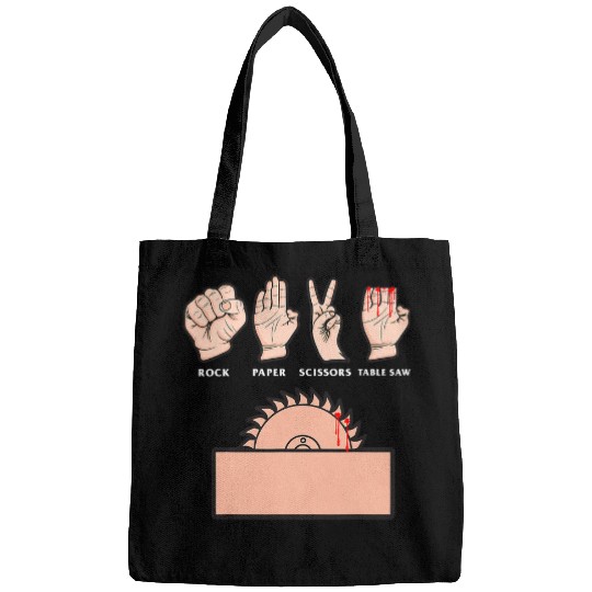 Woodworking Funny Rock Paper Scissors Table Saw Gift For Carpenter Men Carpenter Bags