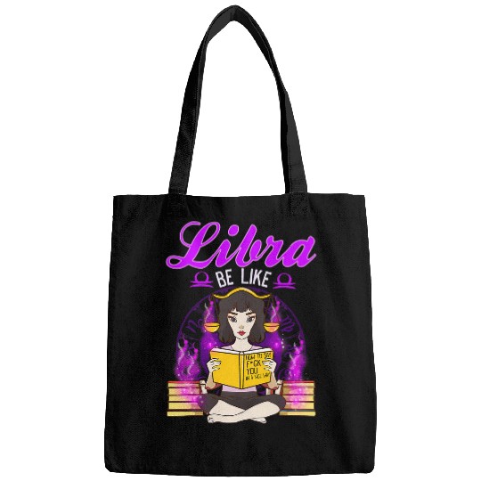 Reading Book Libra Zodiac Sign Anime Style Girl Reading a Book Reader Bags