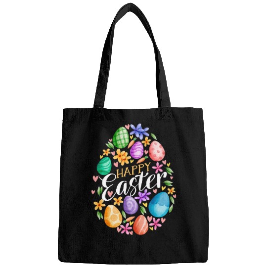 Rabbits Cute Happy Easter Day Easter Eggs Bunny Rabbit Easter Day Bags