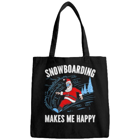 Skiing Ski Snowboarder Santa Claus Snowboard Lover Snowboarding Lovers Bags
