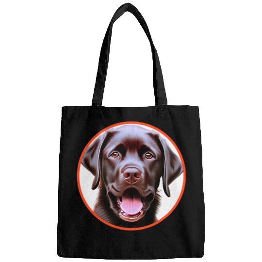 Beautiful Detailed Hyperrealistic Chocolate Lab Dog Bags