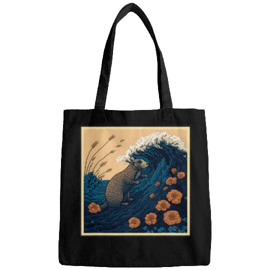 Surrealism Japanese Painting Groundhog Bags