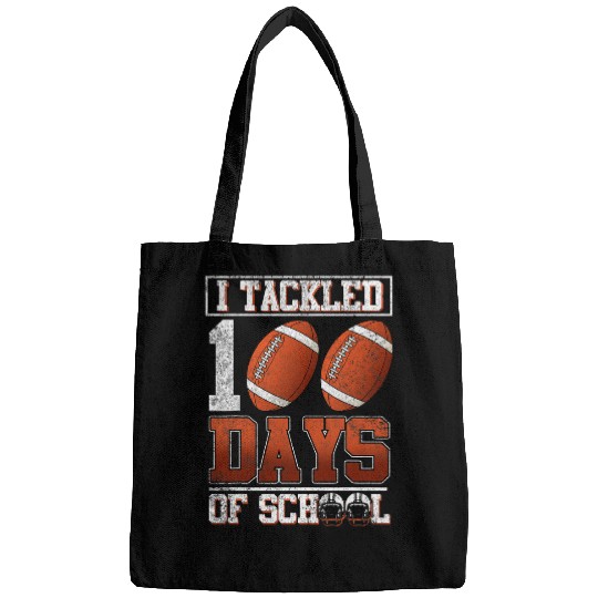 i tackled 100 days of school football 100th day boys Bags