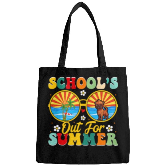 Groovy Schools Out For Summer Graduation Teacher Student Dog Bags