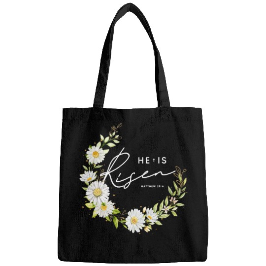 Christian He Is Risen Jesus Christian Happy Easter Floral Wreath Women Christ Bags