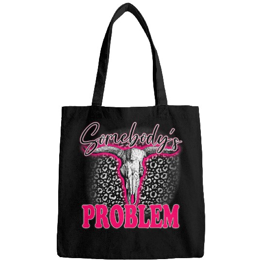 Leopard Somebodys Problem Bull Skull Western Country Cowboy Bags