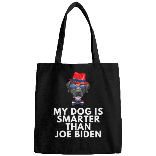 Labrador Lab Dog My Labrador Retriever Is Smarter Than Joe Biden Funny Dog Bags