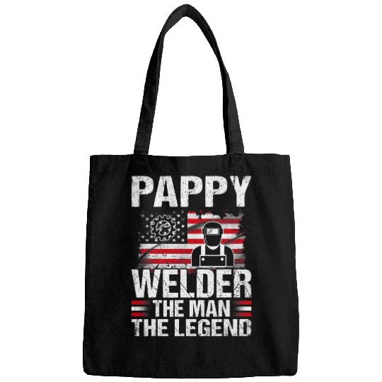 Welders Pappy Welder The Man The Legend Retro USA Flag Bags