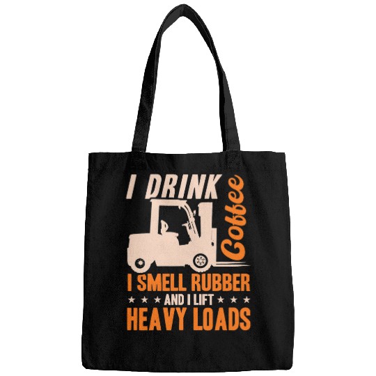 Forklift Operator Drink Coffee and Lift heavy loads Bags