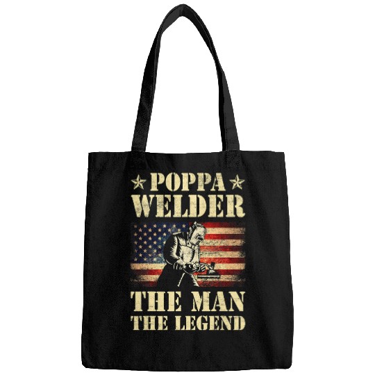 Welders Mens Poppa Welder The Man The Legend Men Fathers Day Bags