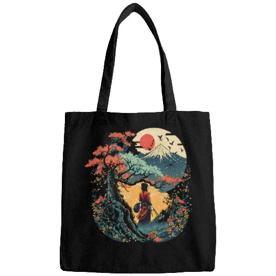 Tattoo Ink Ukiyoe Art Kanagawa vintages Japanese Tattoo Art Graphic 2 Bags