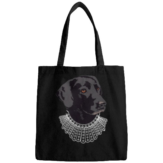 Labrador Lab Dog with Ruth Bader Ginsburg Collar RBG Labrador Bags