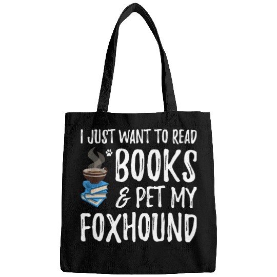 Reading Book Foxhound Avid Book Reader Funny Dog Mom Gift 3 Reader Bags