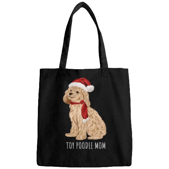 Cute Toy Poodle Santa For Mom Women dog lover Christmas Bags