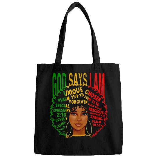 Black Girl God Says I Am Black Melanin History Month Pride 16 Bags