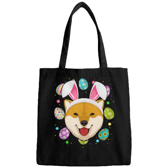 Dog Shiba Inu Easter Egg Lover Bunny Ear Shiba Inu Dog Face Easter Sunday Bags