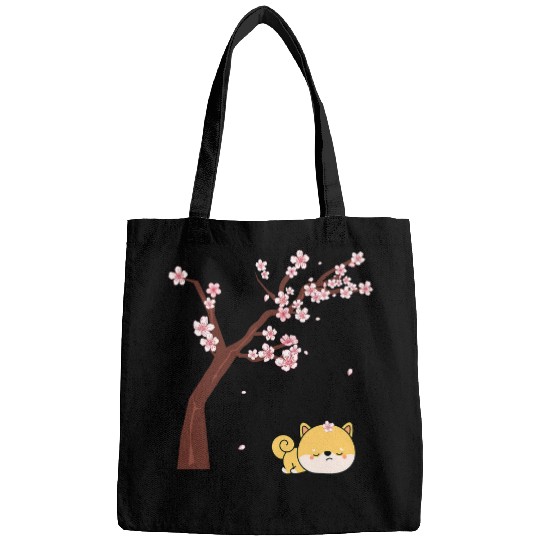 Dog Shiba Inu Cherry Blossom Cute Kawaii Shiba Inu Kawaii Japanese Style Bags