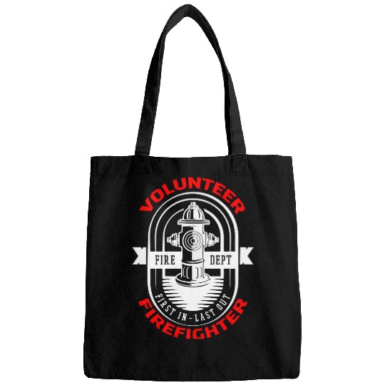 Fireman Firefighter US Firefighter Volunteer USA Flag fires Volunteer Firemen 170 Firemen Bags