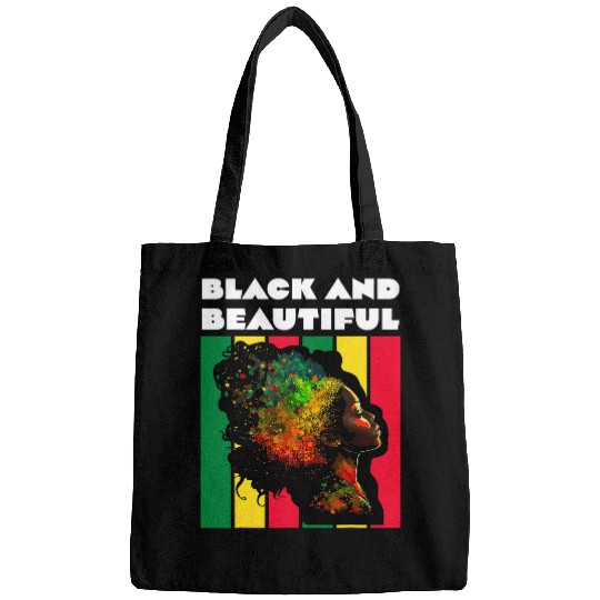 Black and Beautiful Woman Teacher Black History Month 1 Bags
