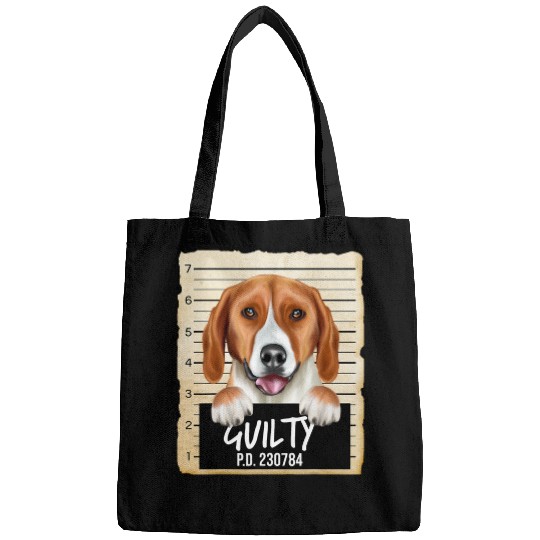 Funny American Foxhound Guilty Dog Mugshot Bags