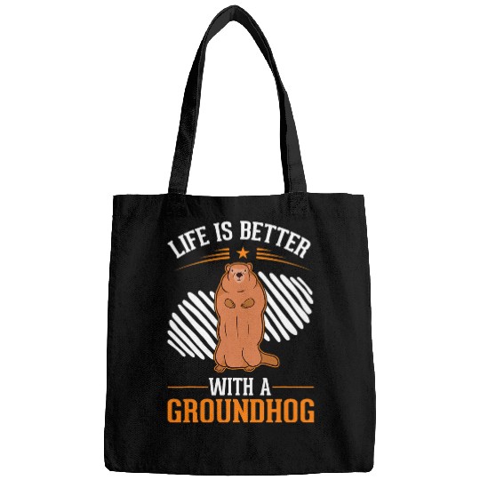 Life is better with a Groundhog Woodchuck Marmot 3 Bags