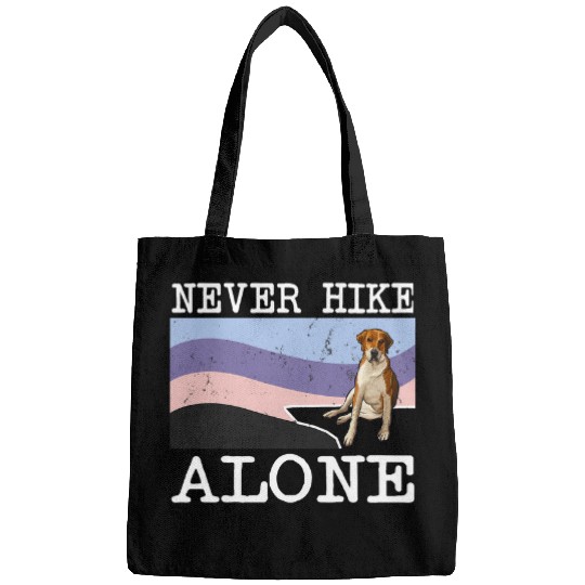 Hiking Hiker Never Hike Alone English Foxhound Dog Hiking 2 Hike Bags