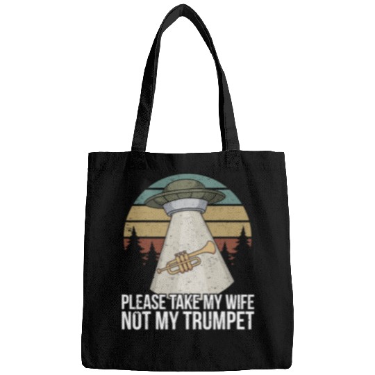 Trumpet Lover Funny Trumpet Player Saying Trumpeter I Ufo Alien Space Bags